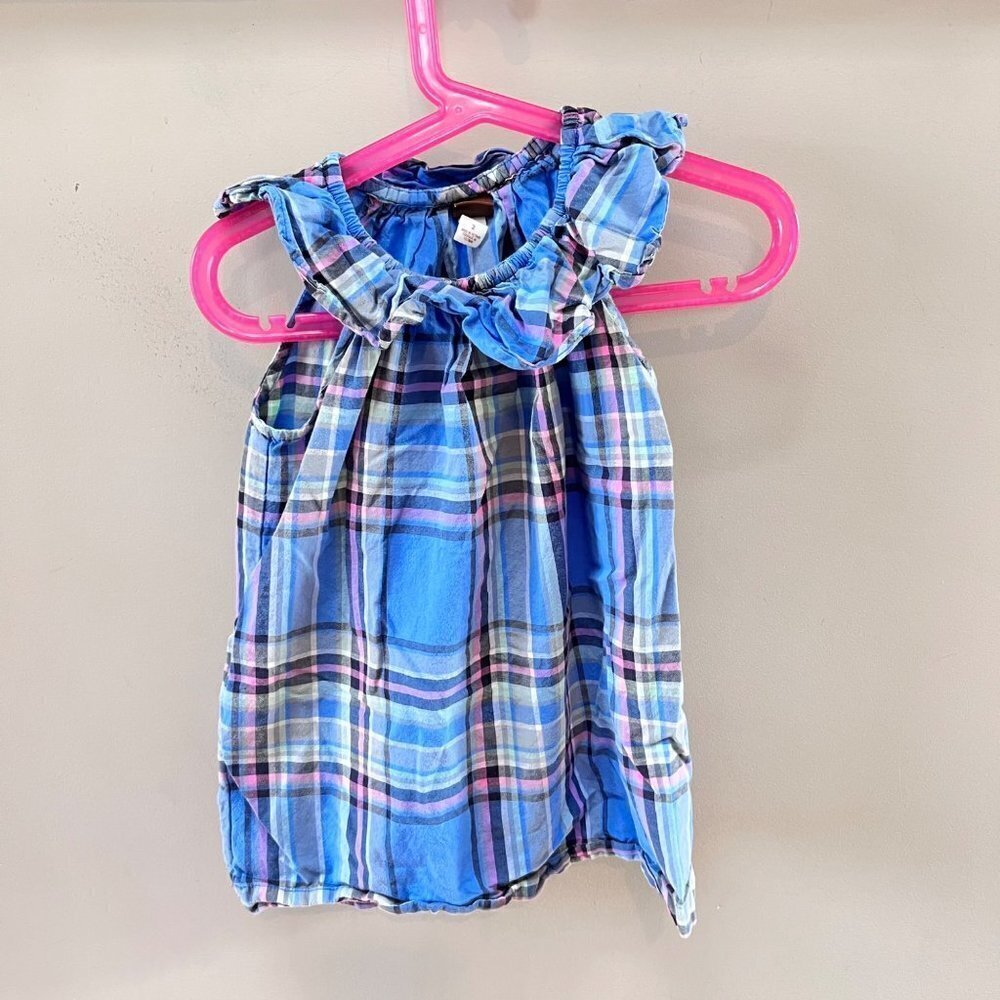 Tea Collection Blue Plaid Cotton Dress-‎ Size 2